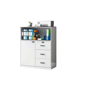High grade Cold rolled Steel White Steel Low Document Cabinet White Steel Cabinet with Drawers