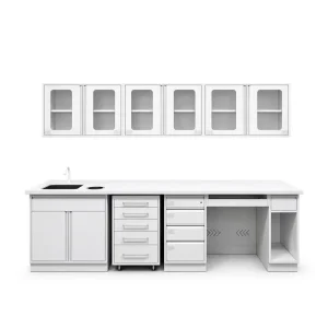 High quality Commercial Furniture Customizable Cabinets Dental Clinics Metal Countertops Wear Resistant Easy Clean Hospital