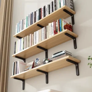 High quality Factory Direct Sales Wooden Wall Shelf Hanging Bookshelf Partition Modern Heavy Duty for Bathroom and Living Room