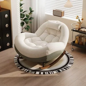 High quality Metal Rocking Chair Sofa Recliner Fabric Art Multifunctional Living Room Bedroom Balcony Leisure Minimalist