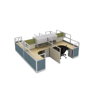 High quality Modern Office Modular Set Cubicle Frame Furniture with Wooden Panel Aluminium Frame with Storage Space Cubicle