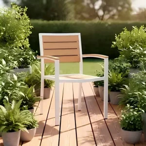 High quality Modern Outdoor Restaurant Chairs Made Aluminum Alloy Plastic Wood Portable for Gardens Kitchens Villas