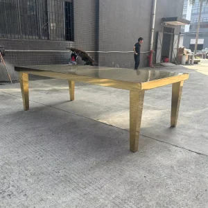 High quality stainless steel rectangular wedding table suitable for outdoor weddings in hotels