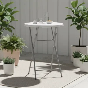 High-tops Bistro Folding Bar Table Outdoor Metal Furniture for Hotels Parks Weddings Cocktail Ps Villas