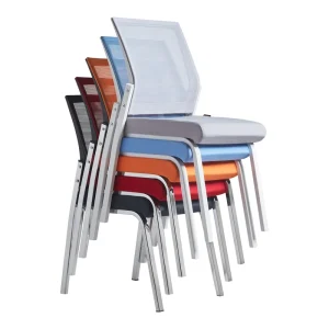 Highquality Modern Mesh Stackable Conference Chair with Molded Memory Foam Seats and Plastic Frame Certified to EN1335 Standards