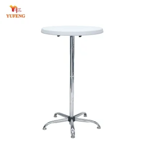 Hight adjustable Bar table with stainless steel leg and HDPE top