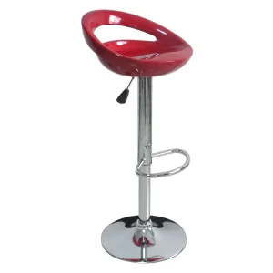 Hollow Out Scoop Seat High Gloss Bar Stool Pneumatic Cylinder SGS Chrome Footrest Swivel Design Base for Kitchen Pub Counter