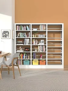 Home Bookshelf Steel Floor Standing Storage Rack Children’s Simple Bookcase Library Wrought Iron Picture Book Stand