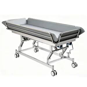 Home Care Medical Bath Bed for Paralyzed Patient Treatment Manual Elderly Nursing Stainless Steel Bathing Trolley