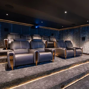 Home Cinema Electric Recliner Couch Extendable PU Leather Upholstery Remote Control for Theater Room Villa Hotel Project Seating