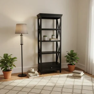 Home Furniture General Use 5 Tierlid Wood Modern Bookshelf for Home Office & LiviSong Room