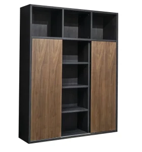 Home Furniture Library Rack Wooden Study Room Storage Cabinet case Golden Book Shelf