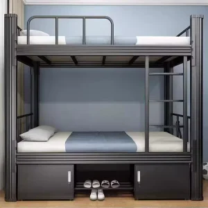 Home Furniture Modern Metal Beds Student Dormitory Space Saving High Foot Design Double Decker Bed Bunk Bed Metal
