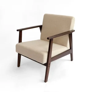 Home Furniture New Design Lounge Leisure Customized Fabric Upholstery Knock Down Solid Wood Sofa Chair for Living Room