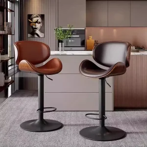 Home Furniture Postmodern Nordic Fabric Metal Velvet Tall Back Gold Modern Kitchen Bar Stools
