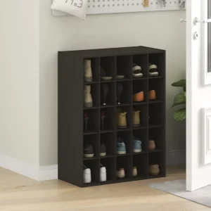 Home Furniture Storage Shelf Organizer Cabinet Entryway Hallway Closet Black Wood Shoe Rack