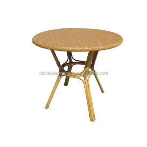 Home Hotel French Bistro Villa Aluminum Rattan Wicker Garden Patio Dining Outdoor Coffee Restaurant Tables