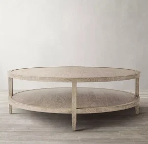 Home Modern Round Oak Solid Wood Tea Living Room Furniture Wooden Coffee Table