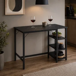 Home Office Computer Desk with Bookshelf Storage Industrial Style Workstation for Laptop and Monitor Setup
