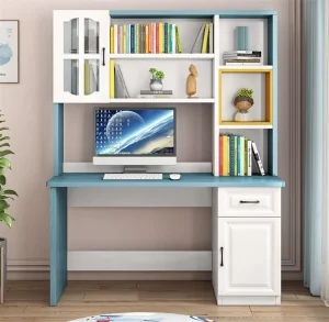 Home Office Desk Modern Student Study Table Bookshelf Integrated Writing Desk