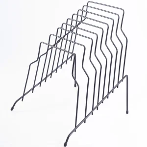 Home Office Desk Organizer with 8 Column Metal File Sorter Wire Mesh CD DVD Magazine Book Rack Inclined Design