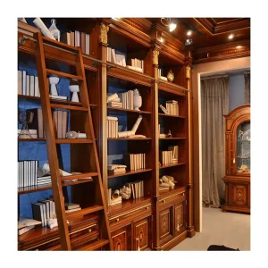 Home Office Furniture Large Ladder Bookshelf Bookcase Book Shelf Wooden French Style Antique