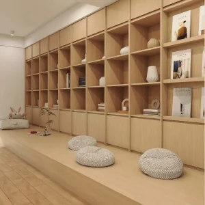Home Office Furniture Modern Space Saving Large Ladder Bookshelf Bookcase Wooden for Bedroom Apartment