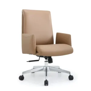 Home Office Hotel Guest Room Chair Office Conference Meeting Chair Premium Aluminum Alloy Base Ergonomic Synthetic Leather