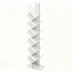 Home Office Living Room School Floor Standing Steel Tree Bookshelf Bookcase Storage Organizer Space Saving Durable