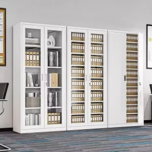 Home Office Metal File Cabinet Office Storage Cabinets Metal Filing Cabinet 5 Layer Steel Storage Cupboard with Glass Swing Door