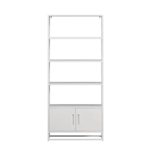 Home Office Metal Industrial Bookshelf Bookcase Display Office Storage Rack with Storage Cabinet