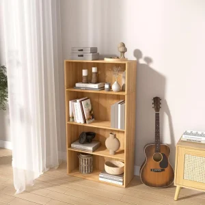 Home Office School Cabinet 4 Tier Cubes Unit Durable Solid Wood Storage Rack Shelf Display Open Bookcases