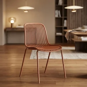 Home Outdoor Kitchen Hotels Furniture Chair Durable Stackable PP Plastic Dining Chairs with Metal Legs