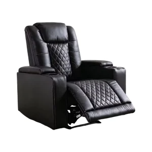 Home Theater Seating Power Recline Powered Headrest and Lumbar Cupholders Arm Storage