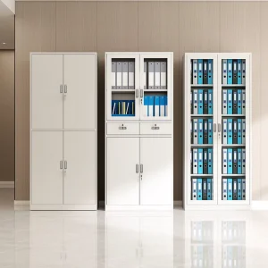 Homniture Modern Steel Adjustable Filing Cabinet with Glass Door Home Office Bedroom Outdoor & Commercial Use Durable