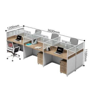 Horizontal Wooden Modular Modern Staff Desks Office Cubicle for Office Building