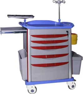 Hospital Abs Mt Medical Emergency Crash Carts Trolley Hospital Medical Trolley Hospital Treatment Trolley with Silent Casters