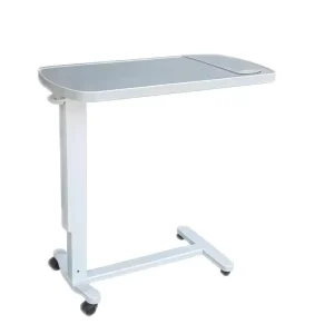 Hospital Bedside Table Hydraulic Lifting Patient Food Tray with Wheels
