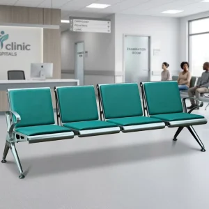 Hospital Chair Cushion Metal Material Comfortable Durable 4 Persons Seating Clinic Waiting Area