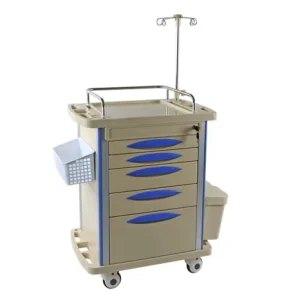 Hospital Clinic Emergency Medical Medicine Cart With Iv Pole Nursing Trolley
