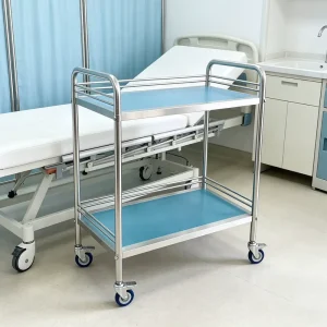 Hospital Clinic Stainless Steel Multi functional Medical Trolley 4pcs Silent Medical Casters Mobile Flexibly Veterinary