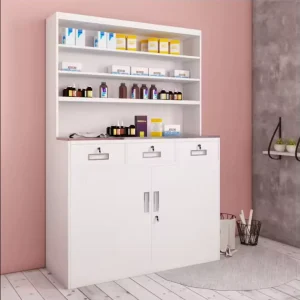 Hospital Clinic Western Medicine Cabinets with Multi-layer Shelf Furniture Stainless Steel Medicine Instrument Cabinet