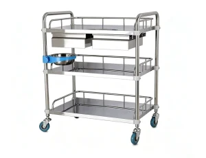 Hospital Equipment 3 tier Stainless Steel Trolley