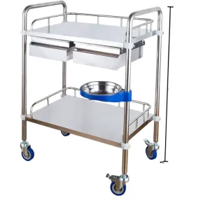 Hospital Equipments Stainless Steel Nursing Mobile Clinic Surgical Tool Medicine Cart Stainless Steel Instrument Trolley