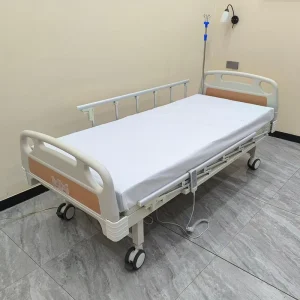 Hospital Furniture 2 Function Electric Care Bed Stainless Steel IV Pole Four Hooks Waterproof Oilproof ABS Dining Table