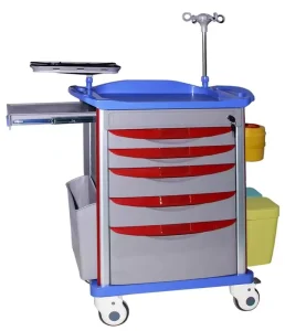 Hospital Furniture ABS Medical Mobile Crash Trolley Cart Emergency Trolley