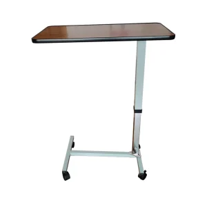 Hospital Furniture Height Adjustable Overbed Table with Wheels for Patients Medical Dining