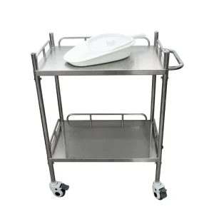 Hospital Furniture MY R052A B1 Trolley Table Table Instrument Stainless Steel 2 Trays for Clinic