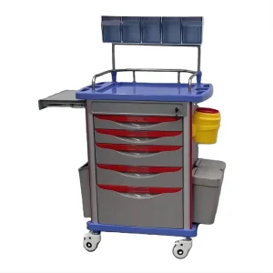 Hospital Furniture Medical Anesthesia Trolley Plastic Emergency Trolley Medical Cart