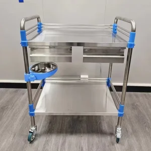 Hospital Furniture Mobile Portable Trolley Machine Medical Cart Trolley with Wheels